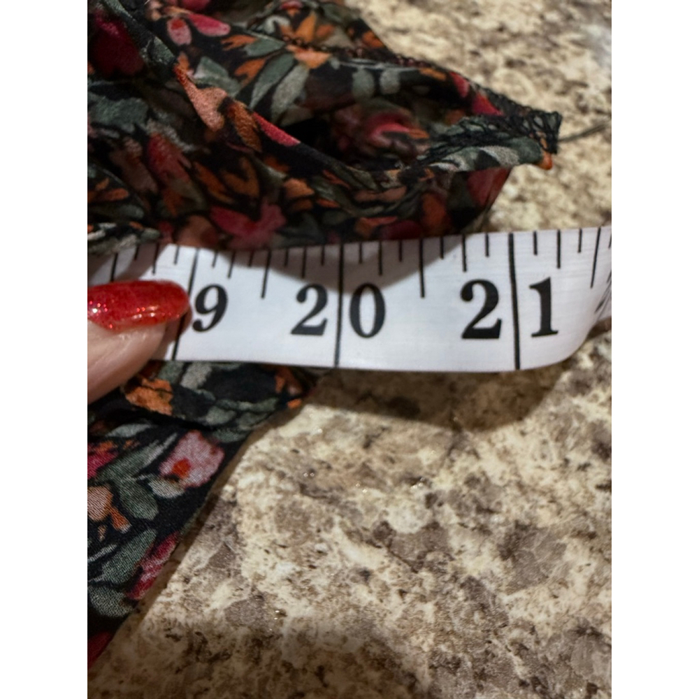 Women's BB Dakota Floral Midi Dress L Black Pink Green - Picture 4 of 9